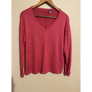 Old Navy Hot Pink Long Sleeve Lounge Shirt Size Small